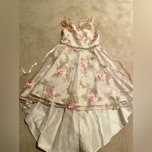 Rare Editions Pink and Gold Lace Dress